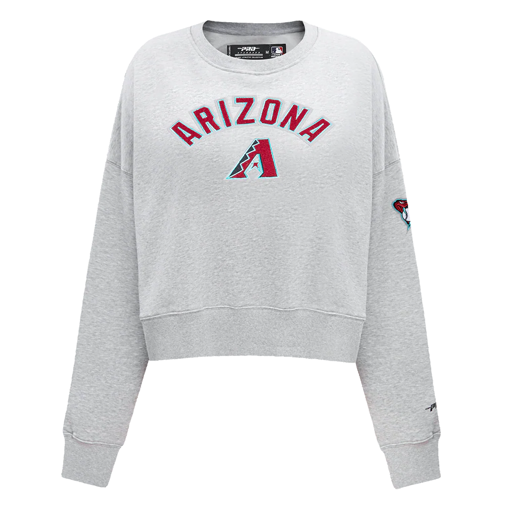MLB ARIZONA DIAMONDBACKS CLASSIC WOMEN'S FLEECE CREWNECK (HEATHER GREY)