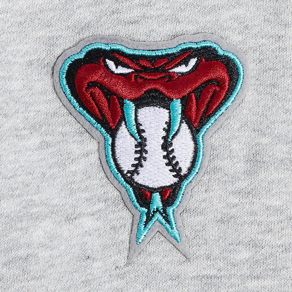 MLB ARIZONA DIAMONDBACKS CLASSIC WOMEN'S FLEECE CREWNECK (HEATHER GREY) - Image 6