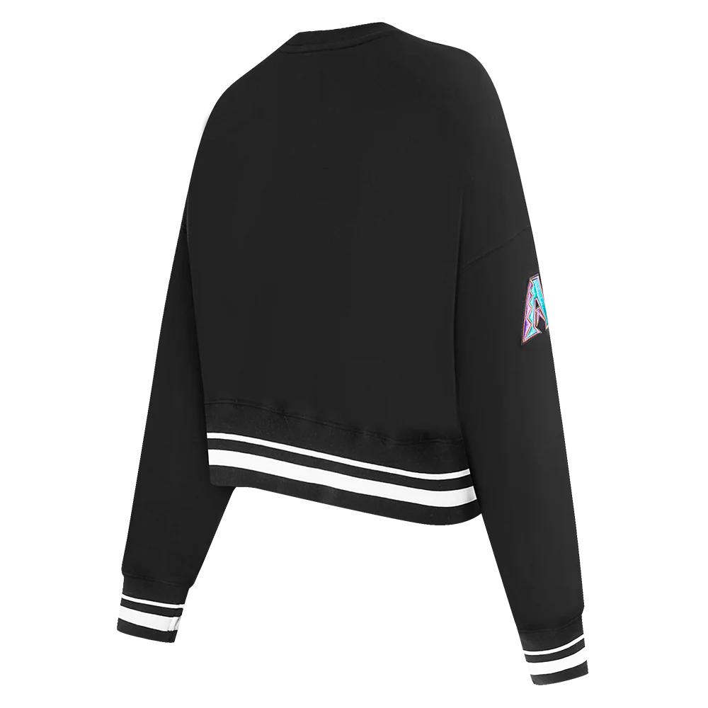 MLB ARIZONA DIAMONDBACKS RETRO CLASSIC WOMEN'S RIB CREWNECK (BLACK) - Image 4