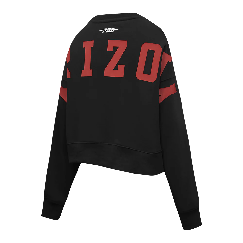 MLB ARIZONA DIAMONDBACKS WINGSPAN WOMEN'S FLC CREWNECK (BLACK) - Image 4