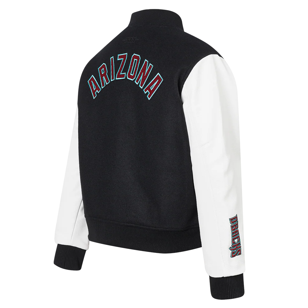 MLB ARIZONA DIAMONDBACKS CLASSIC WOMEN'S WOOL VARSITY JACKET (BLACK/WHITE) - Image 4
