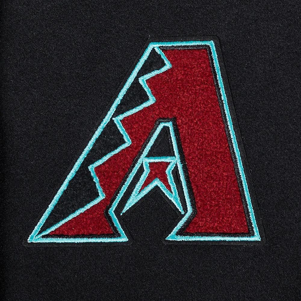 MLB ARIZONA DIAMONDBACKS CLASSIC WOMEN'S WOOL VARSITY JACKET (BLACK/WHITE) - Image 5