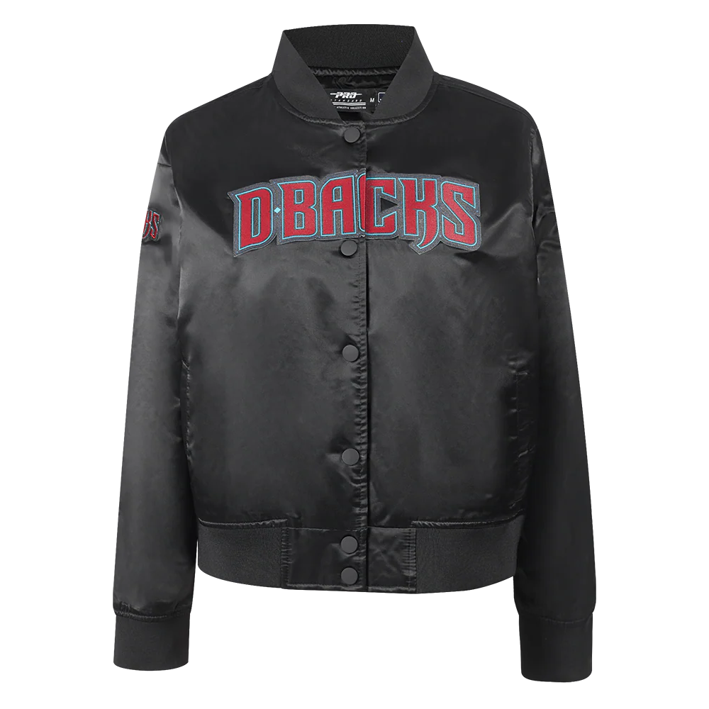 MLB ARIZONA DIAMONDBACKS CLASSIC WOMEN'S SATIN JACKET (BLACK)