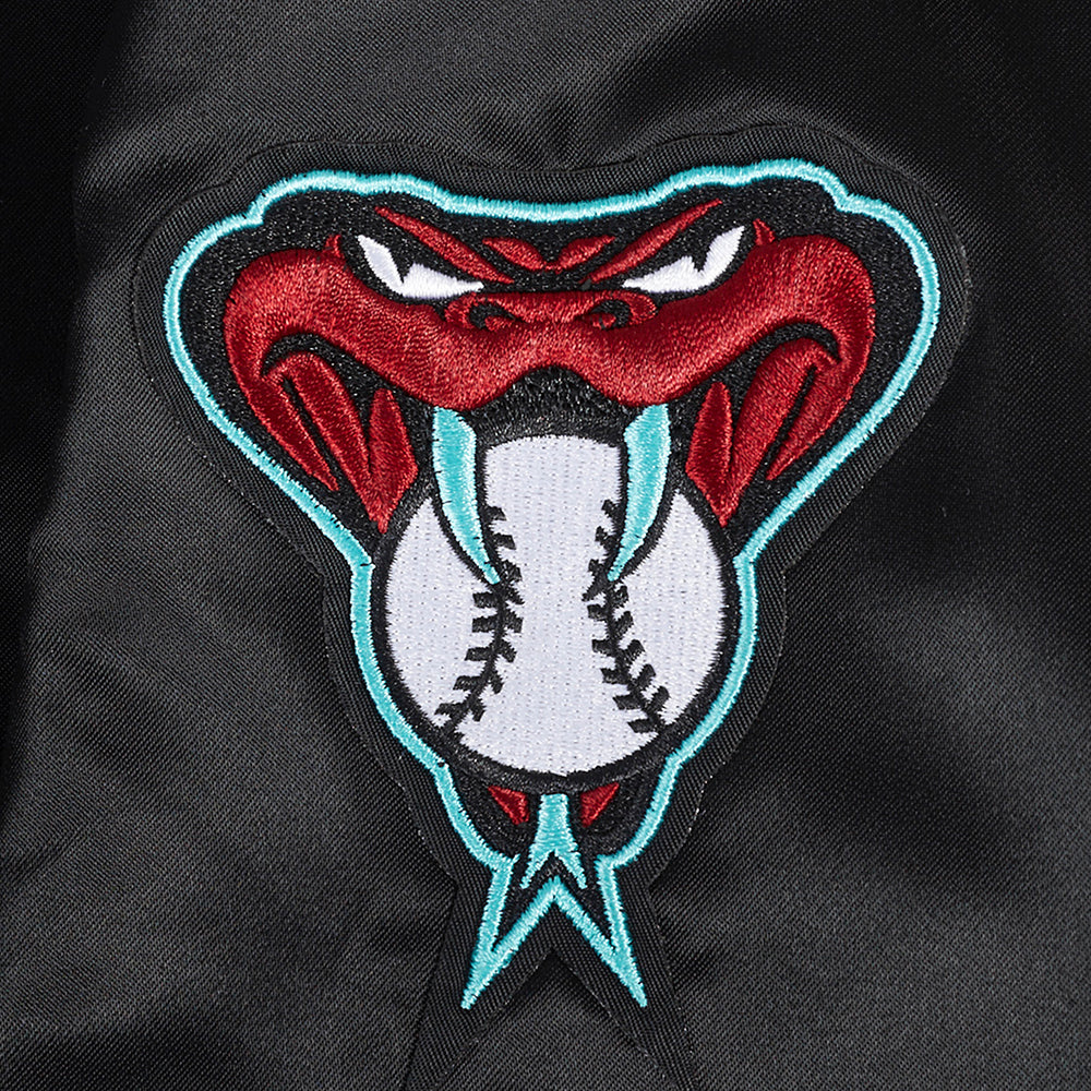 MLB ARIZONA DIAMONDBACKS CLASSIC WOMEN'S SATIN JACKET (BLACK) - Image 7