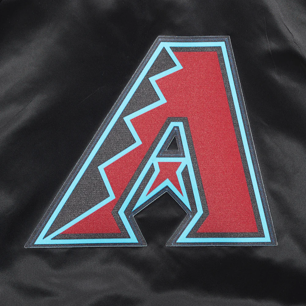 MLB ARIZONA DIAMONDBACKS CLASSIC WOMEN'S SATIN JACKET (BLACK) - Image 8