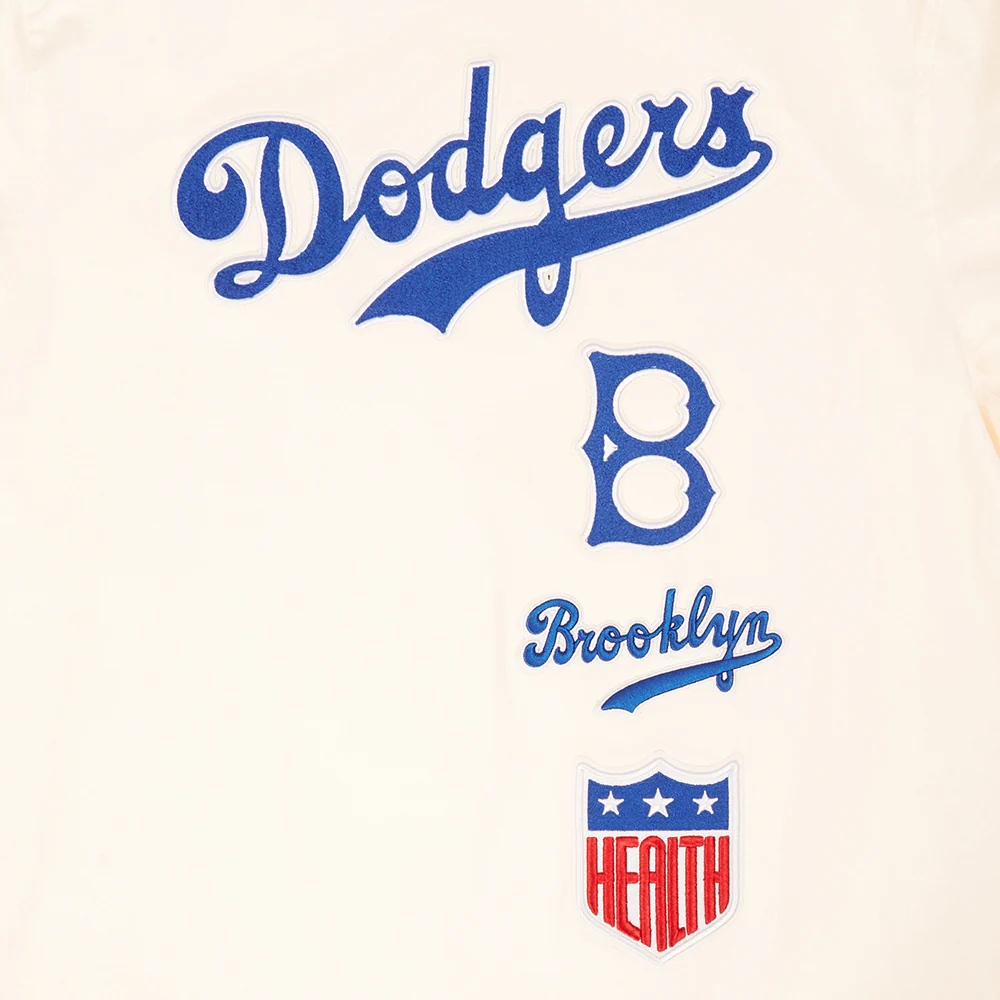 MLB BROOKLYN DODGERS RETRO CLASSICS MEN'S SJ TAPING TOP (EGGSHELL/ROYAL BLUE) - Image 9