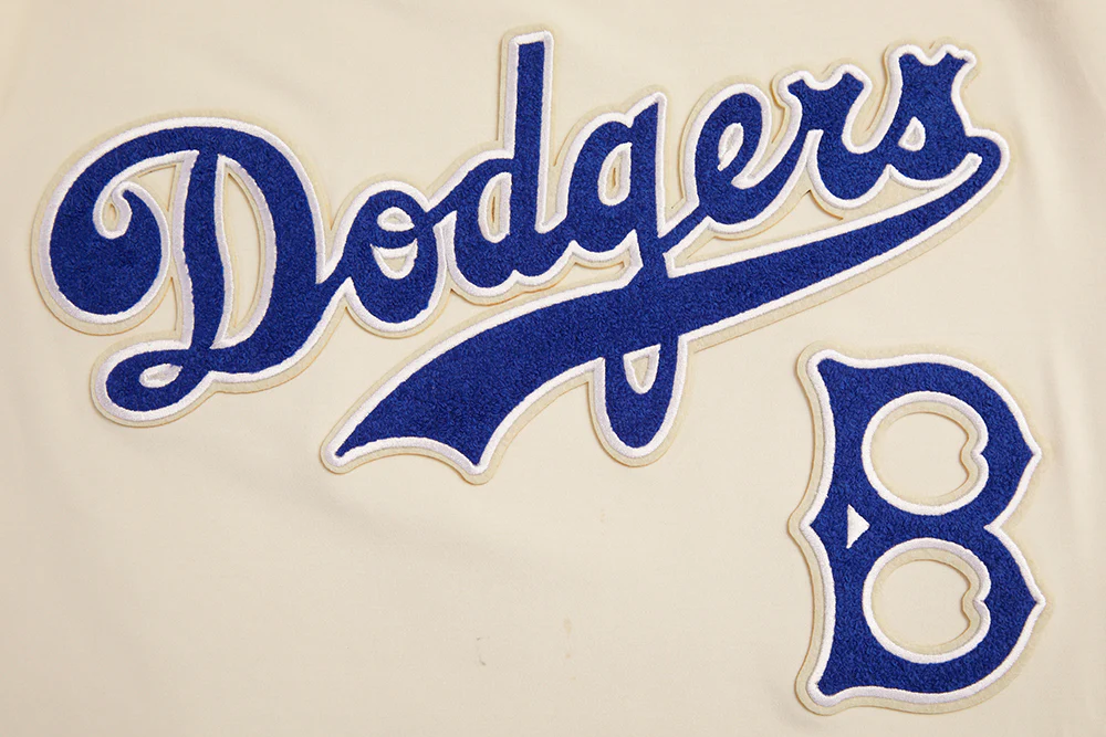 MLB BROOKLYN DODGERS RETRO CLASSIC MEN'S DOUBLE KNIT TOP (EGGSHELL/ ROYAL BLUE) - Image 6