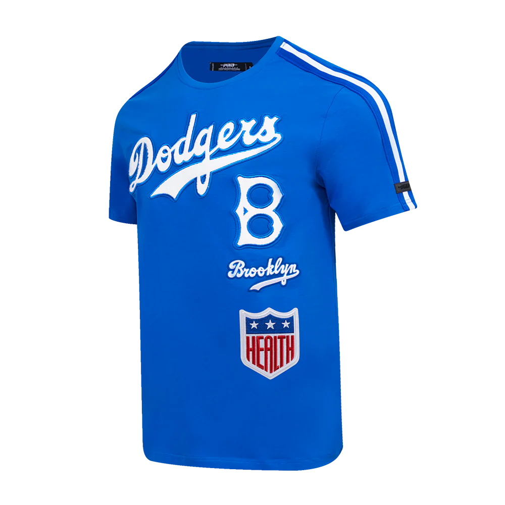 MLB BROOKLYN DODGERS RETRO CLASSIC MEN'S STRIPED TOP (ROYAL BLUE) - Image 2