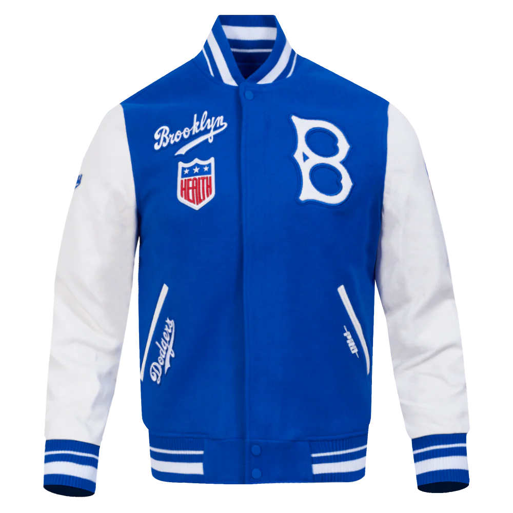 MLB BROOKLYN DODGERS RETRO CLASSIC MEN'S RIB WOOL VARSITY JACKET (ROYAL BLUE/WHITE)