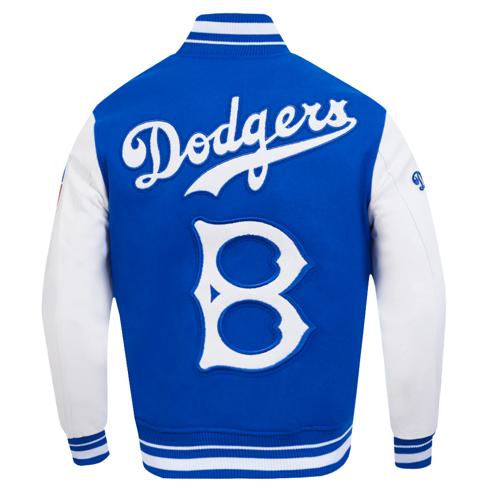 MLB BROOKLYN DODGERS RETRO CLASSIC MEN'S RIB WOOL VARSITY JACKET (ROYAL BLUE/WHITE) - Image 3