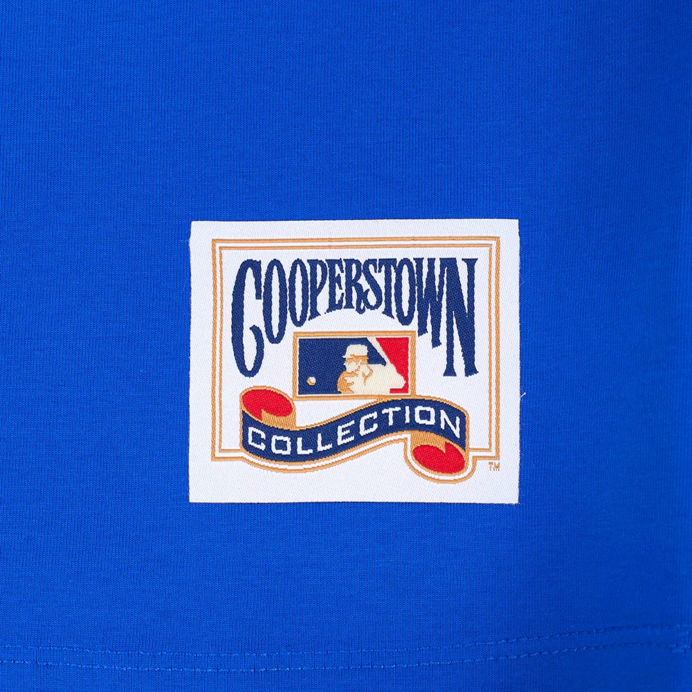MLB BROOKLYN DODGERS RETRO ELEVATION WOMEN'S SINGLE JERSEY BOXY TOP (ROYAL BLUE) - Image 6