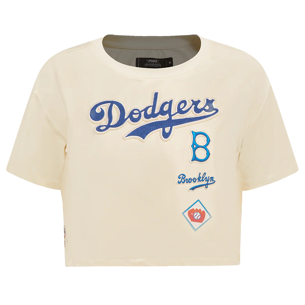 MLB BROOKLYN DODGERS RETRO CLASSIC WOMEN'S BOXY TOP (EGGSHELL)