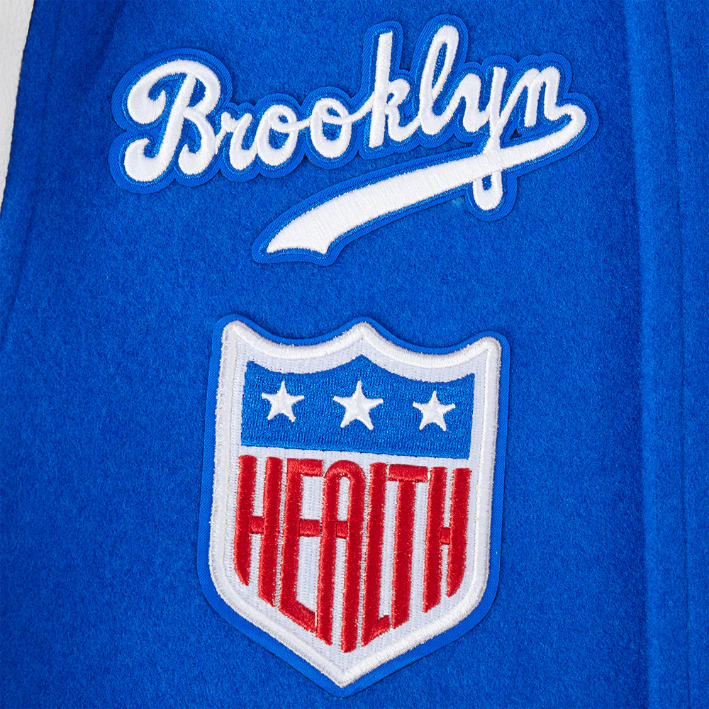 MLB BROOKLYN DODGERS RETRO CLASSIC BIG BOYS RIB WOOL VARSITY JACKET (ROYAL BLUE/WHITE) - Image 9