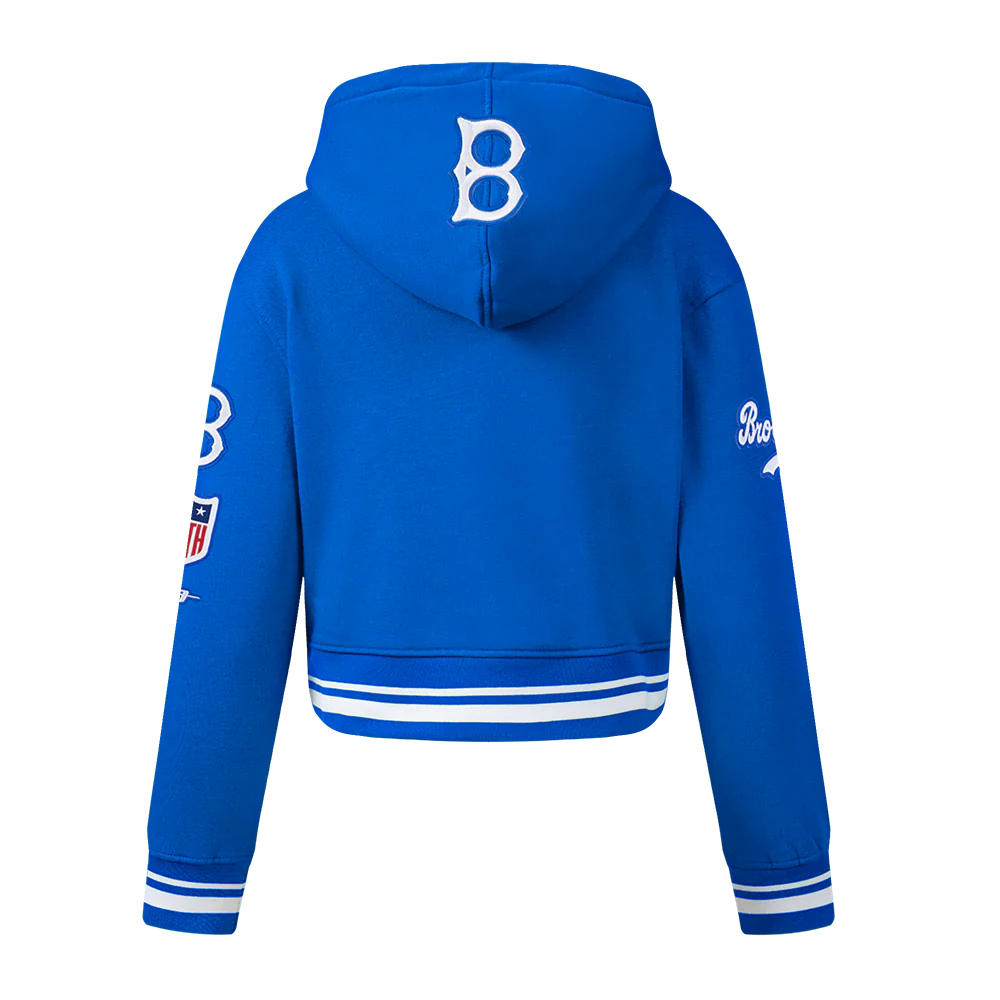MLB BROOKLYN DODGERS RETRO CLASSIC BIG GIRLS RIB FLEECE PO HOODIE (ROYAL BLUE) - Image 3