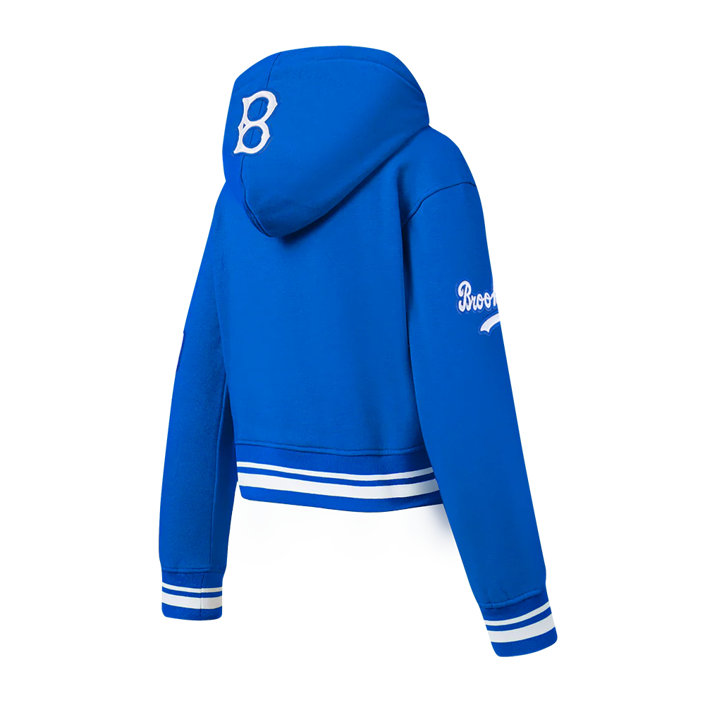 MLB BROOKLYN DODGERS RETRO CLASSIC BIG GIRLS RIB FLEECE PO HOODIE (ROYAL BLUE) - Image 4