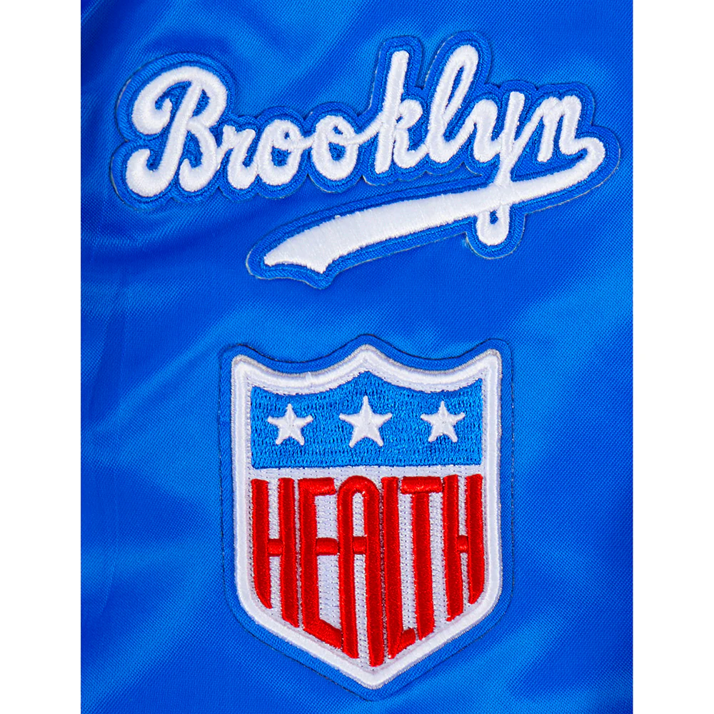 MLB BROOKLYN DODGERS RETRO CLASSIC TODDLER BOYS RIB SATIN JACKET (ROYAL BLUE) - Image 6