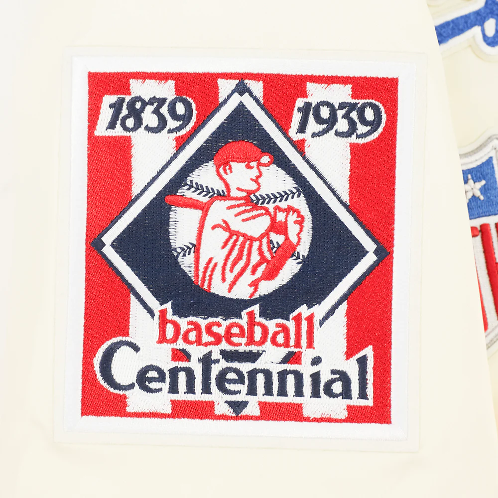 MLB BROOKLYN DODGERS RETRO CLASSICS WOMEN'S SATIN JACKET (EGGSHELL/ROYAL BLUE) - Image 8