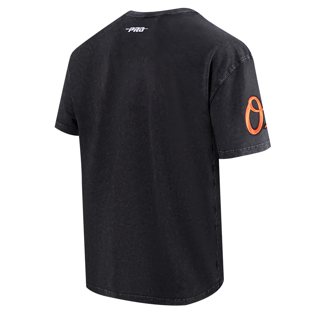 MLB BALTIMORE ORIOLES CHROME MEN'S CJ DROP SHOULDER TEE (WASHED BLACK) - Image 4