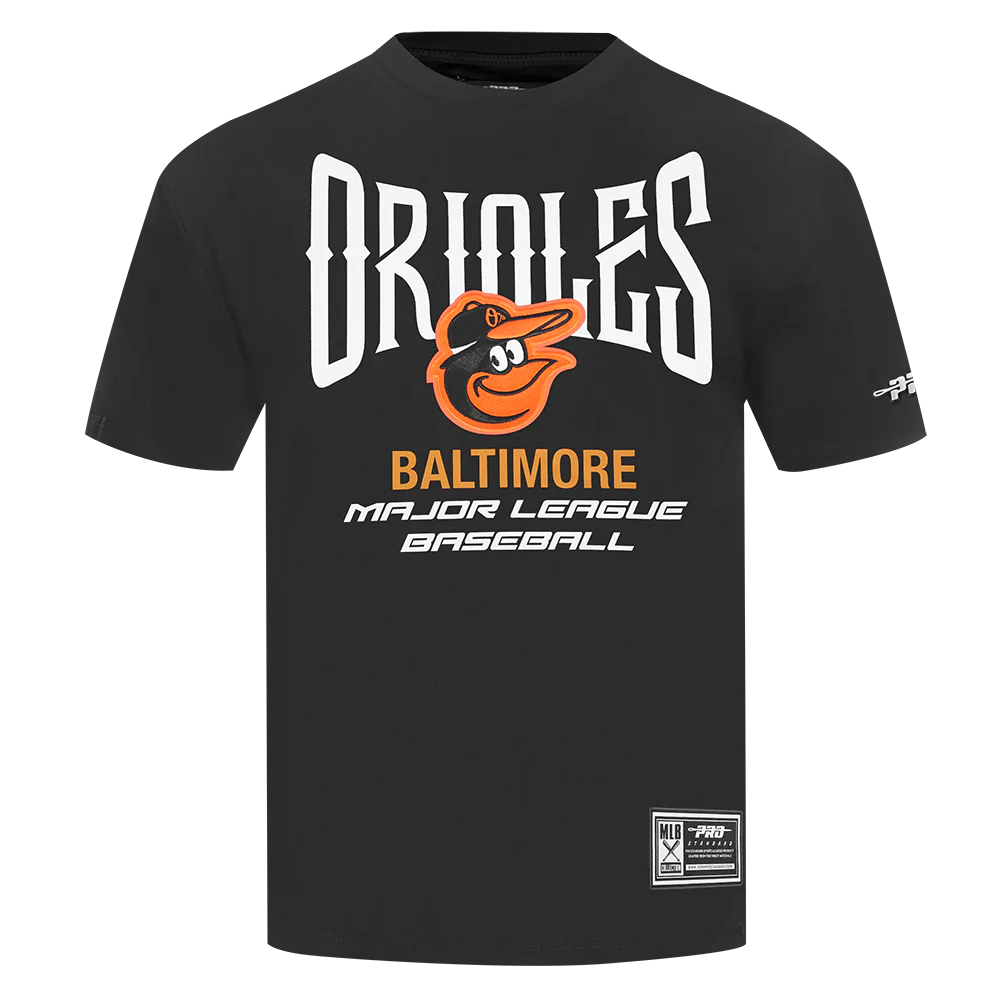 MLB BALTIMORE ORIOLES CITY TOUR 2.0 MEN'S COTTON JERSEY DROP SHOULDER TOP (BLACK)