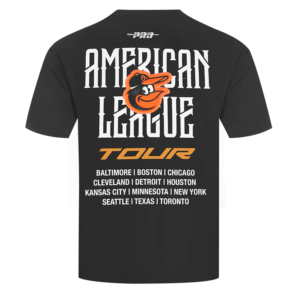 MLB BALTIMORE ORIOLES CITY TOUR 2.0 MEN'S COTTON JERSEY DROP SHOULDER TOP (BLACK) - Image 3