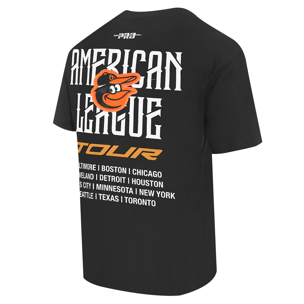 MLB BALTIMORE ORIOLES CITY TOUR 2.0 MEN'S COTTON JERSEY DROP SHOULDER TOP (BLACK) - Image 4