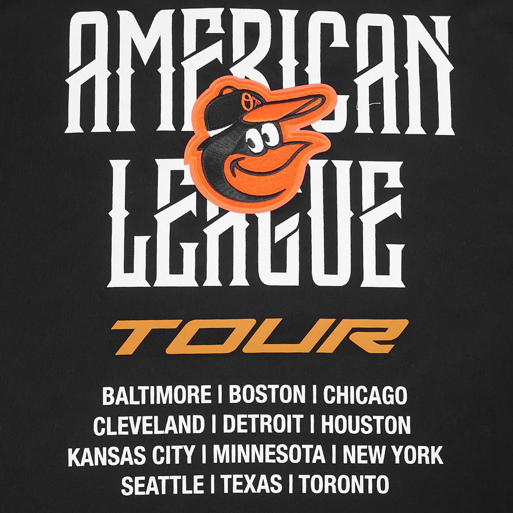 MLB BALTIMORE ORIOLES CITY TOUR 2.0 MEN'S COTTON JERSEY DROP SHOULDER TOP (BLACK) - Image 6