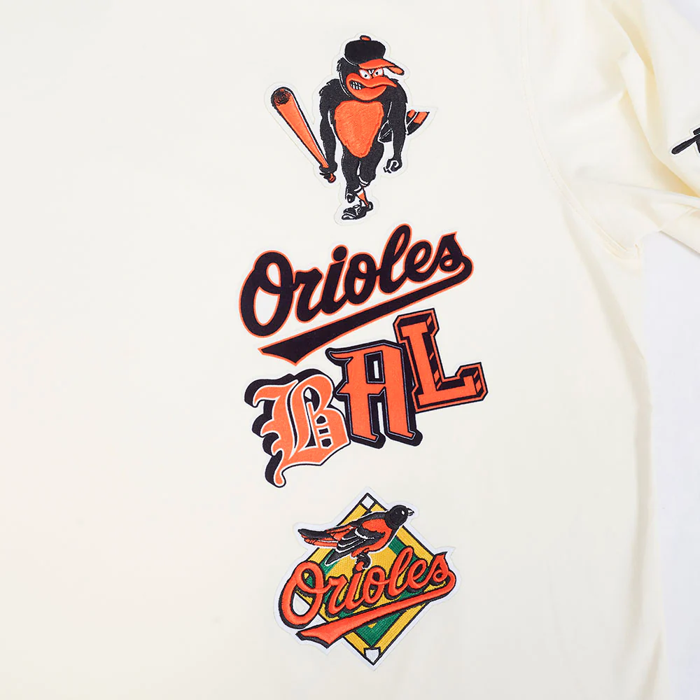 MLB BALTIMORE ORIOLES RETRO CASCADE MEN'S RINGER TOP (EGGSHELL/ BLACK) - Image 7