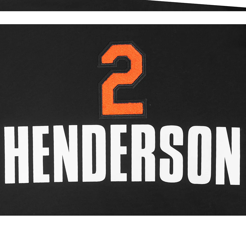MLB BALTIMORE ORIOLES ADLEY RUTSCHMAN #35 CLASSIC MEN'S SHORT SLEEVE PULLOVER HOODIE (BLACK) - Image 5