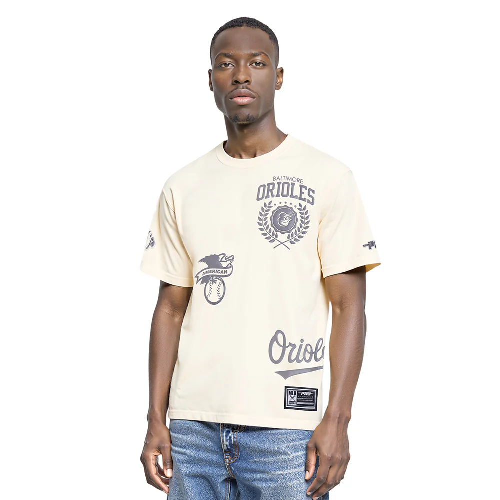 MLB BALTIMORE ORIOLES STREET TEAM MEN'S CJ DROP SHOULDER TEE (EGGSHELL)