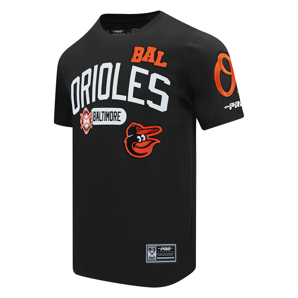 MLB BALTIMORE ORIOLES LETTERMAN MEN'S S/S TEE (BLACK) - Image 3