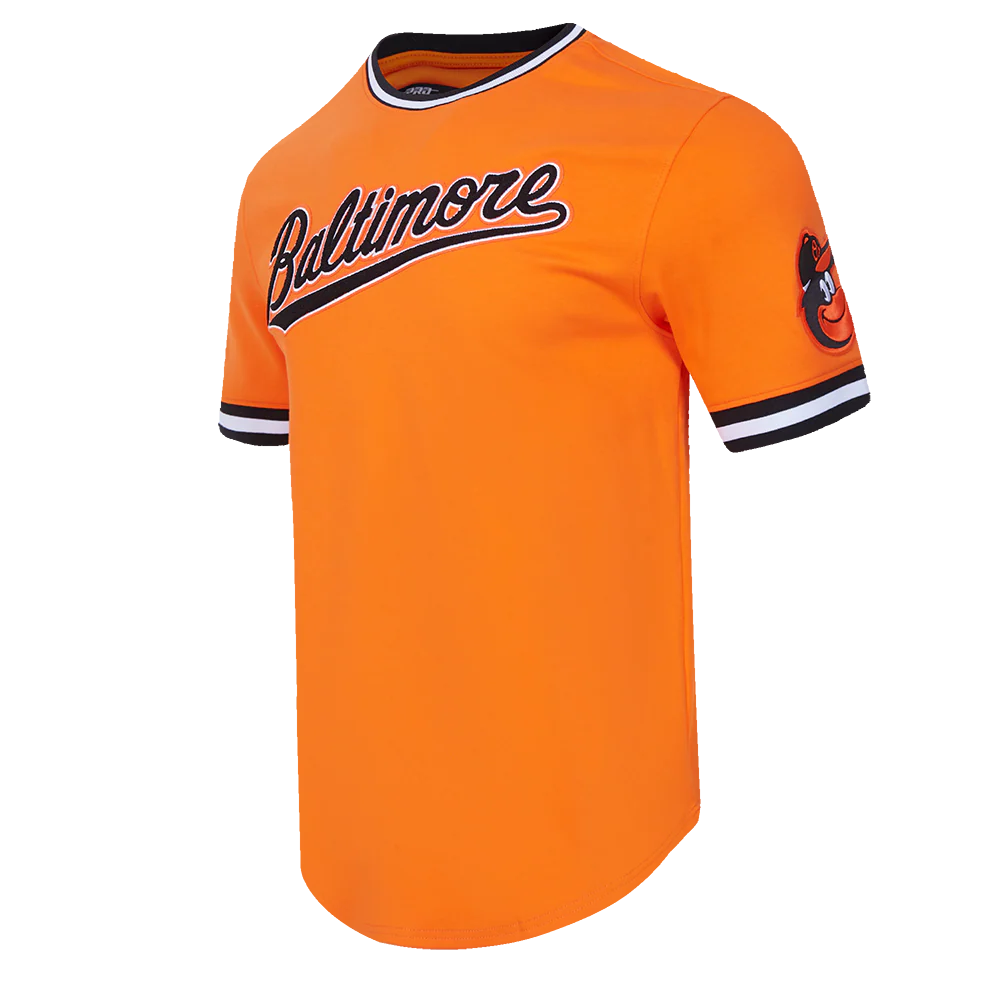 MLB BALTIMORE ORIOLES CLASSIC CHENILLE MEN'S DOUBLE KNIT TOP (ORANGE) - Image 2