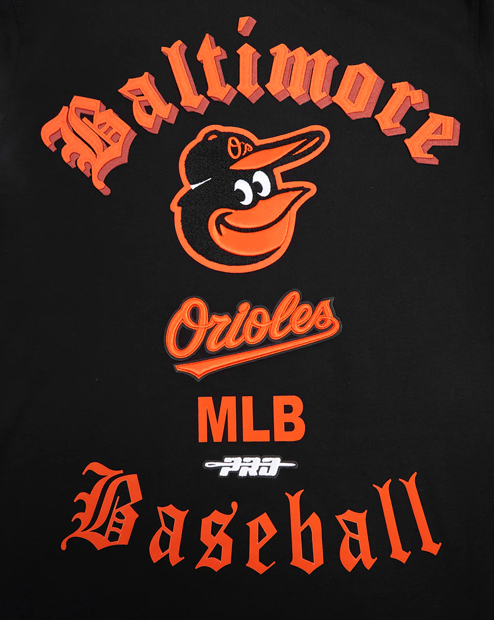 MLB BALTIMORE ORIOLES OLD ENGLISH MEN'S TOP (BLACK) - Image 6