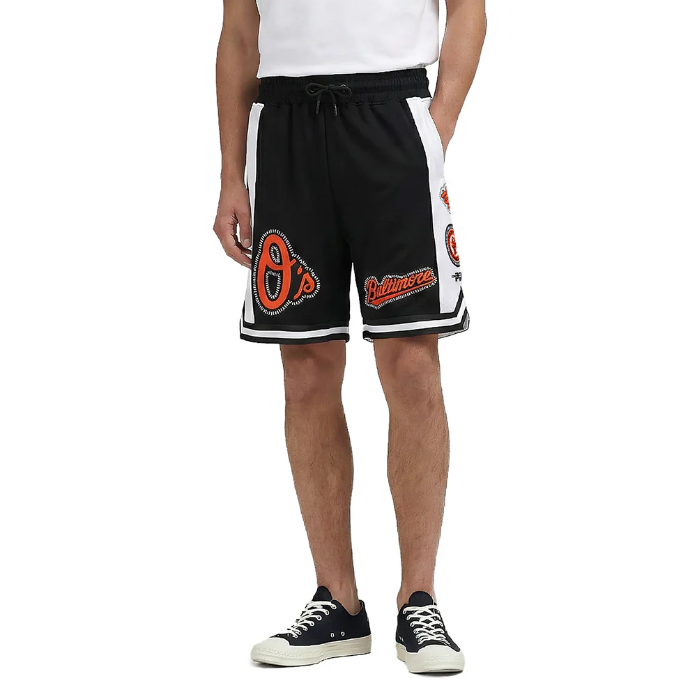 MLB BALTIMORE ORIOLES DIY PICK STITCH MEN'S DOUBLE KNIT 2.0 SHORT (BLACK)