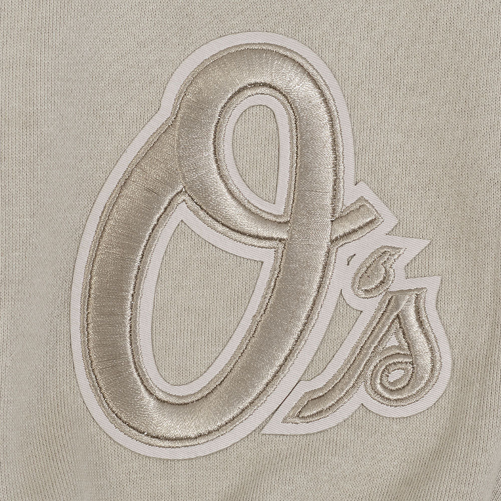 MLB BALTIMORE ORIOLES WINGSPAN MEN'S DROP SHOULDER FLEECE PULLOVER HOODIE (TAUPE) - Image 8