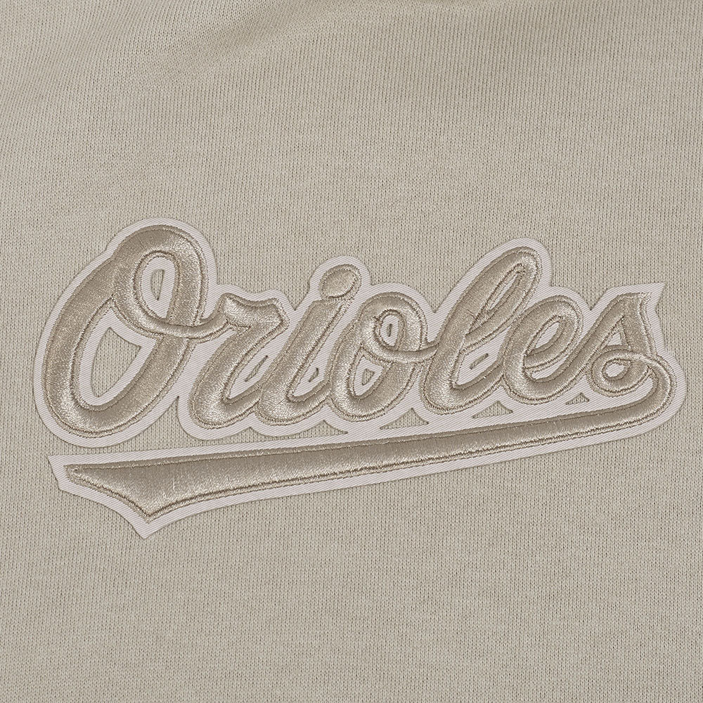 MLB BALTIMORE ORIOLES WINGSPAN MEN'S DROP SHOULDER FLEECE PULLOVER HOODIE (TAUPE) - Image 9