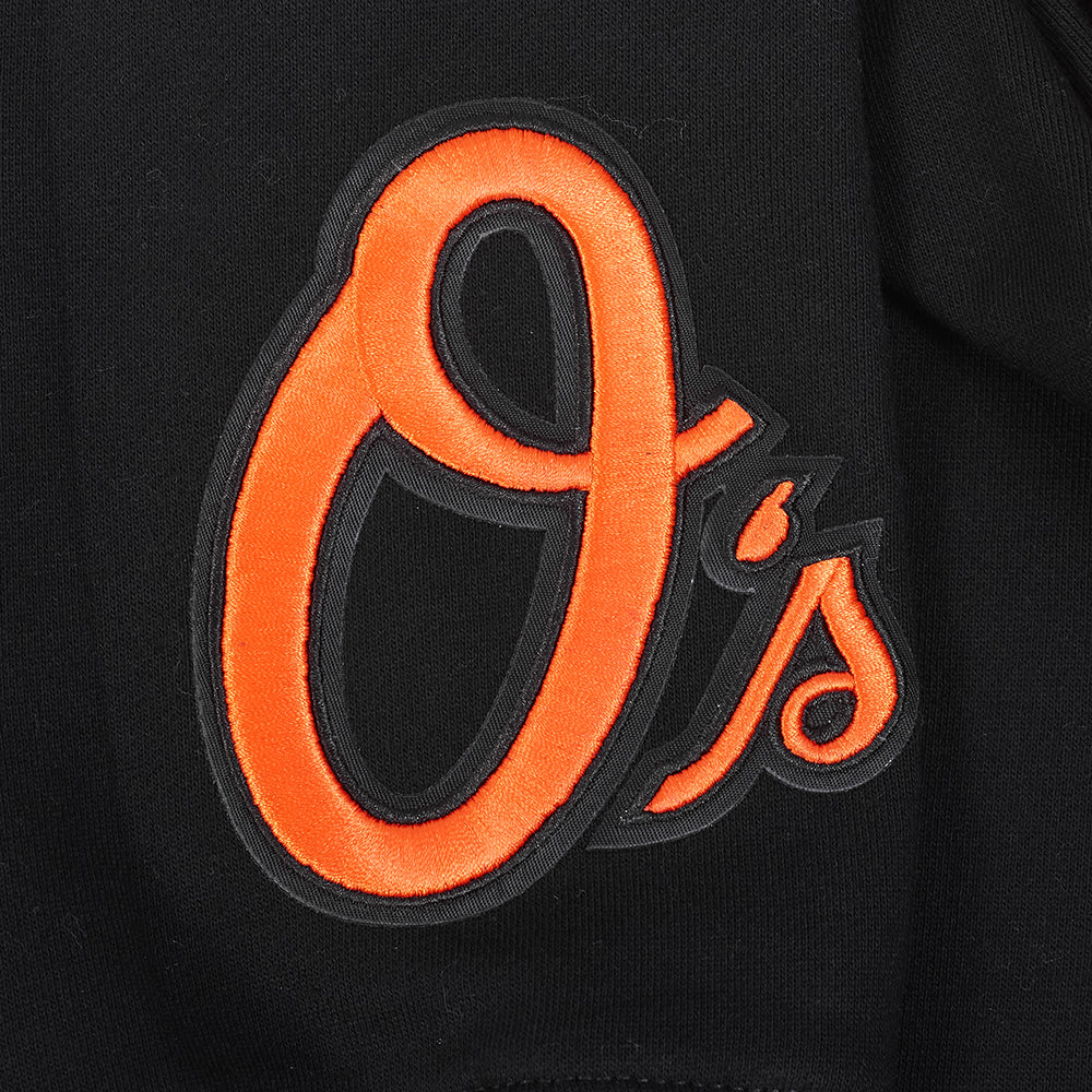 MLB BALTIMORE ORIOLES WINGSPAN MEN'S DROP SHOULDER FLEECE CREWNECK (BLACK) - Image 7