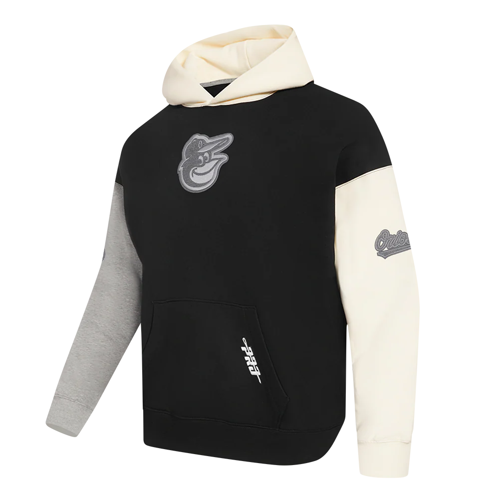 MLB BALTIMORE ORIOLES REVERSE FRENCH TERRY MEN'S COLOR BLOCK FLEECE PULLOVER HOODIE - Image 4