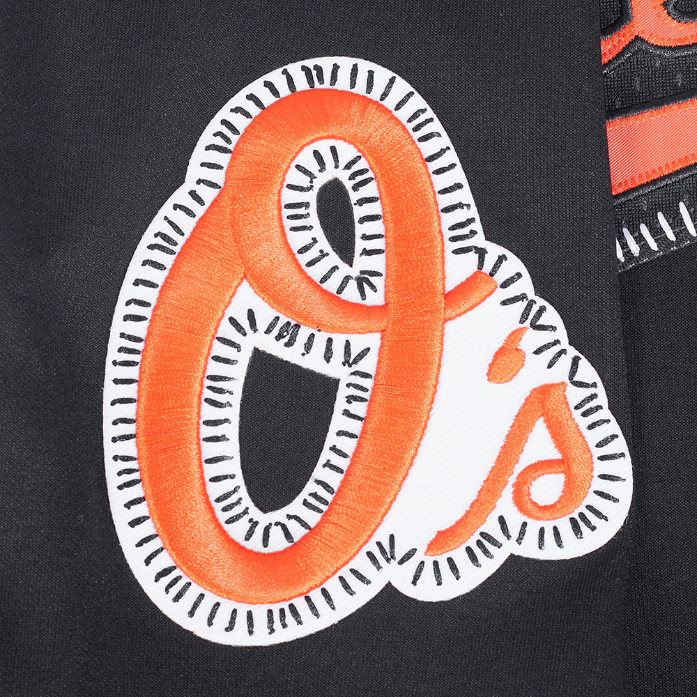 MLB BALTIMORE ORIOLES DIY PICK STITCH MEN'S DOUBLE KNIT PULLOVER HOODIE (BLACK) - Image 12