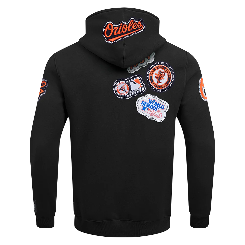 MLB BALTIMORE ORIOLES DIY PICK STITCH MEN'S DOUBLE KNIT PULLOVER HOODIE (BLACK) - Image 7