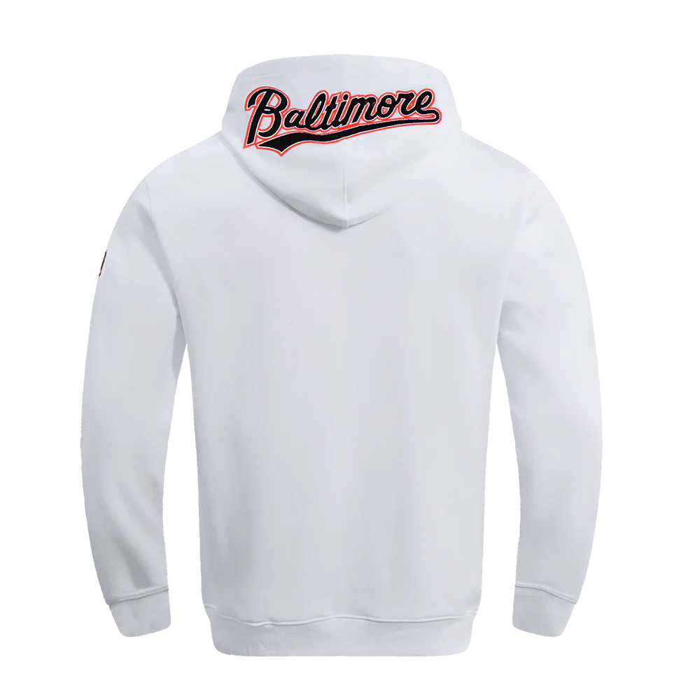 MLB BALTIMORE ORIOLES CLASSIC CHENILLE MEN'S PULLOVER HOODIE (WHITE) - Image 3