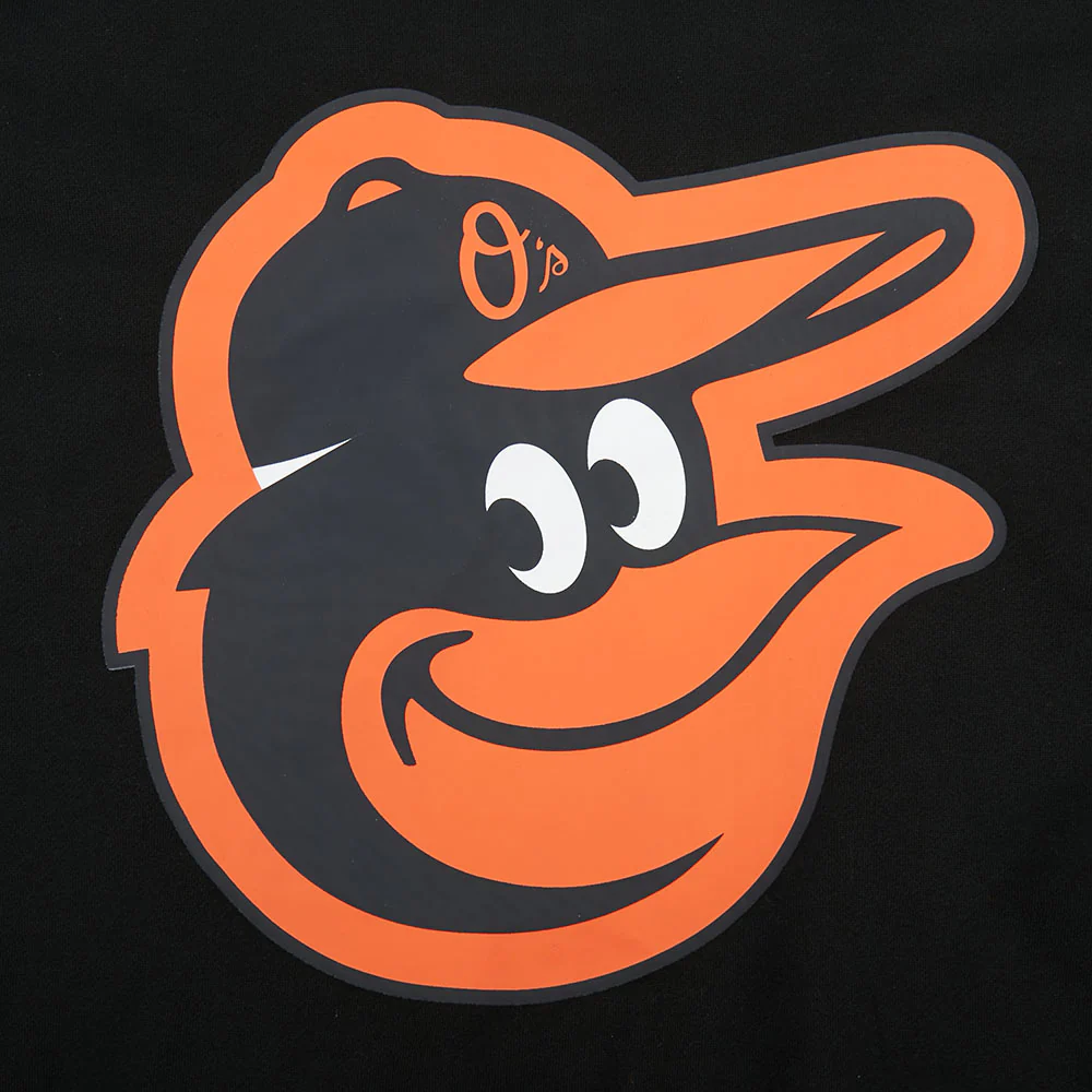 MLB BALTIMORE ORIOLES LIVING LARGE MEN'S DROP SHOULDER FLC PO HOODIE (BLACK) - Image 8