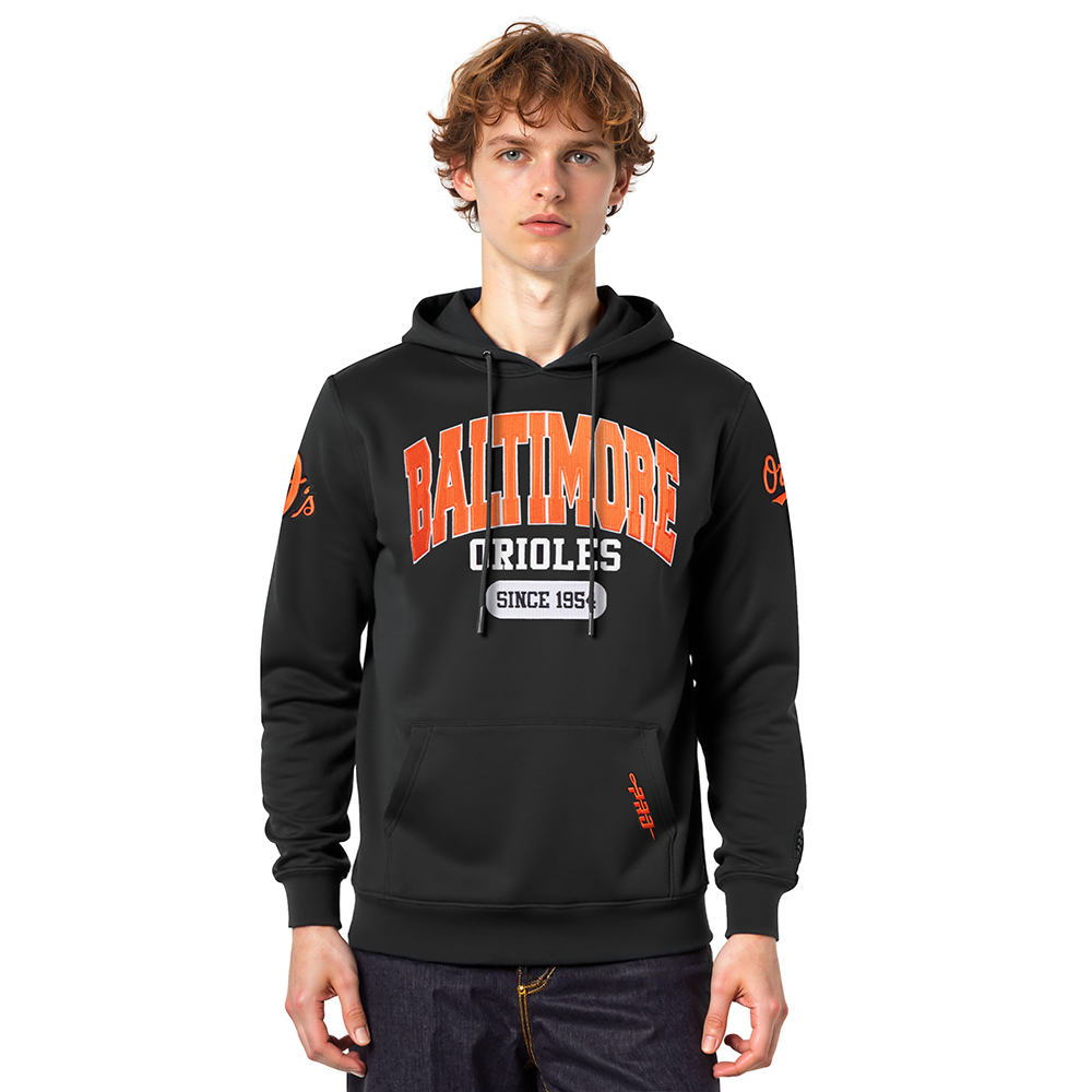 MLB BALTIMORE ORIOLES CITY ARCH MEN'S FLC PO HOODIE (BLACK)