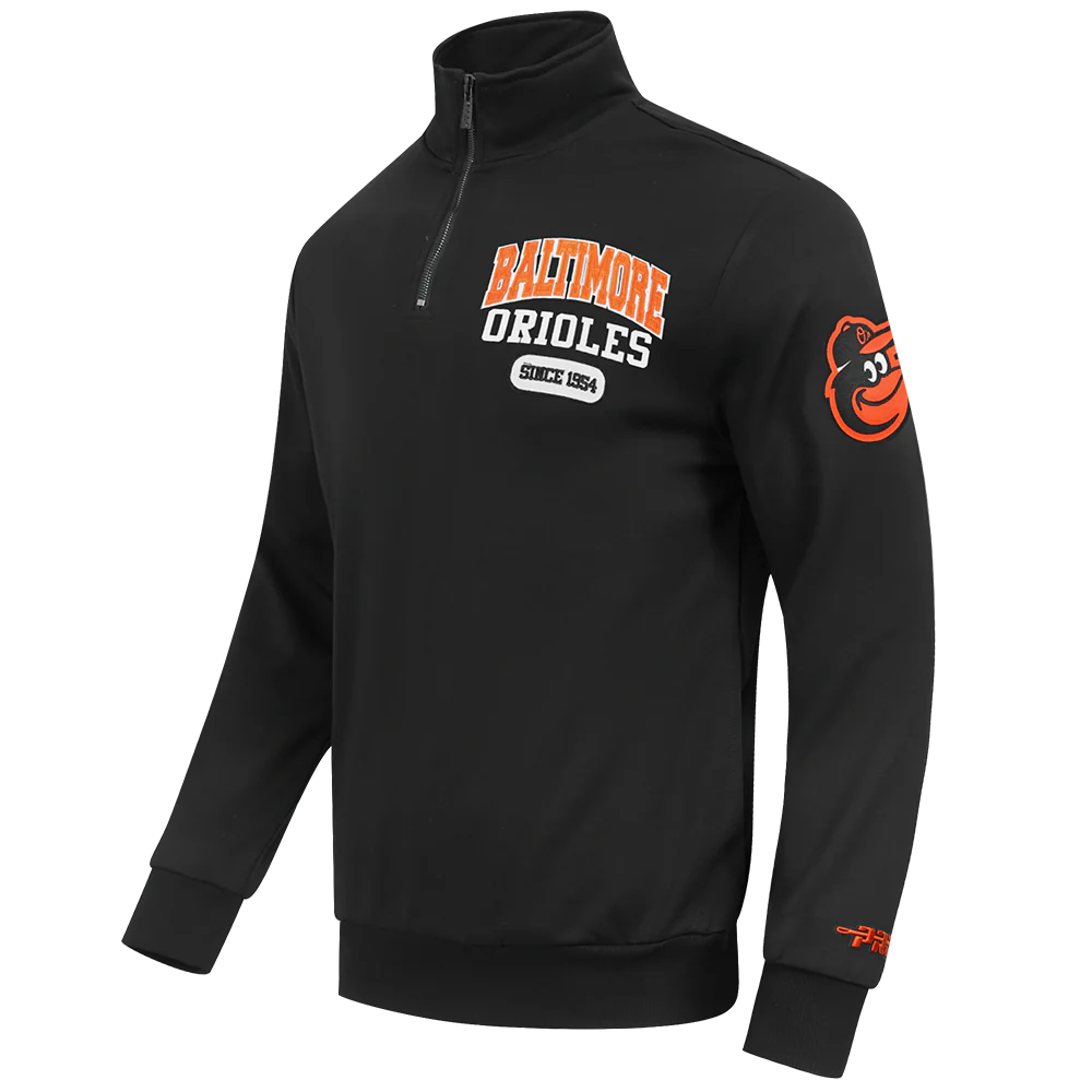 MLB BALTIMORE ORIOLES CITY ARCH MEN'S FLC 1/4 ZIP (BLACK) - Image 3