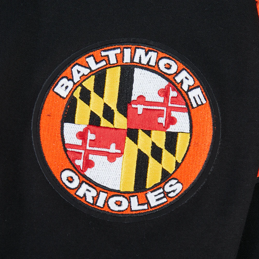 MLB BALTIMORE ORIOLES CLASSIC CHENILLE MEN'S DK PO HOODIE (BLACK) - Image 8