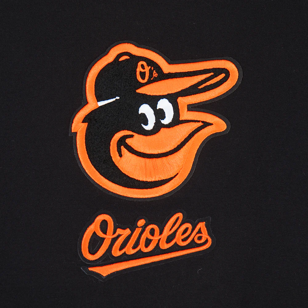MLB BALTIMORE ORIOLES CLASSIC CHENILLE MEN'S DK FZ HOODIE (BLACK) - Image 5