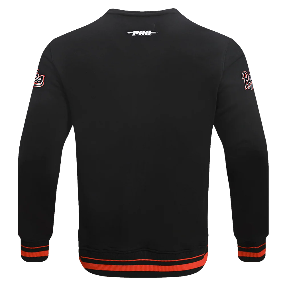 MLB BALTIMORE ORIOLES MASHUP MEN'S RIB CREWNECK (BLACK/ORANGE) - Image 3