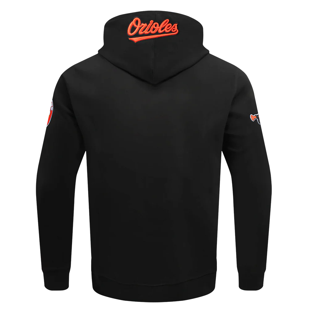 MLB BALTIMORE ORIOLES OLD ENGLISH MEN'S LOGO HOODIE (BLACK) - Image 4
