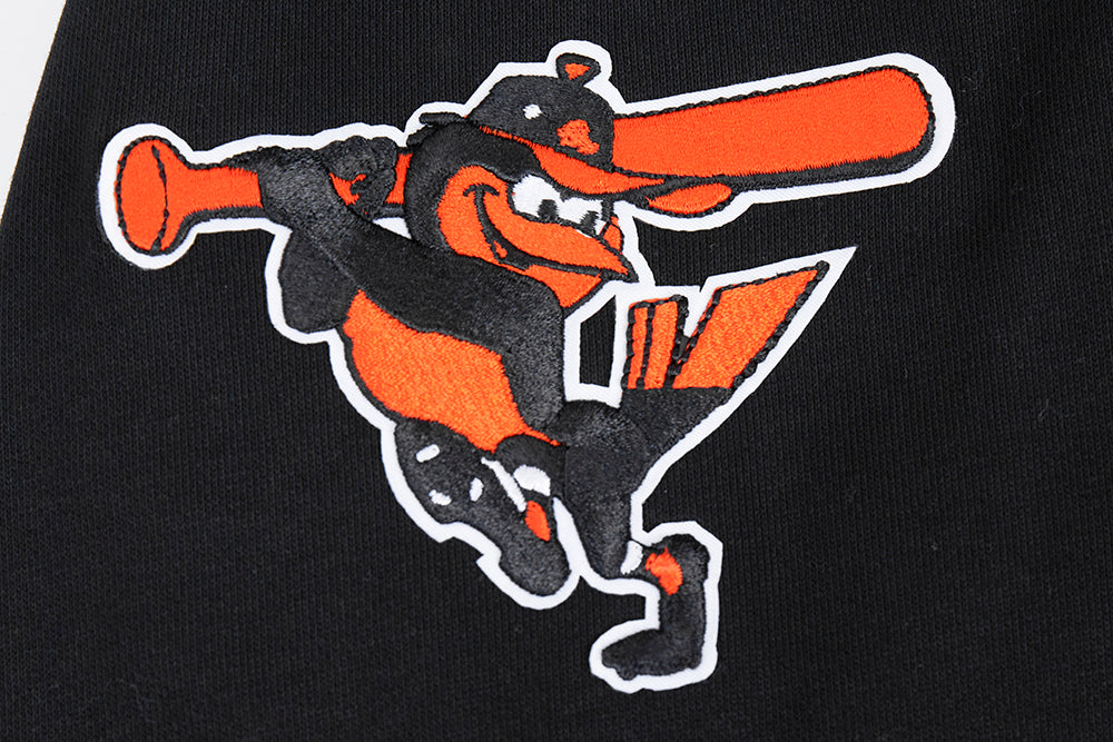MLB BALTIMORE ORIOLES OLD ENGLISH MEN'S LOGO HOODIE (BLACK) - Image 6