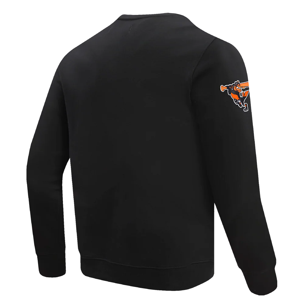 MLB BALTIMORE ORIOLES OLD ENGLISH MEN'S CREWNECK (BLACK) - Image 3