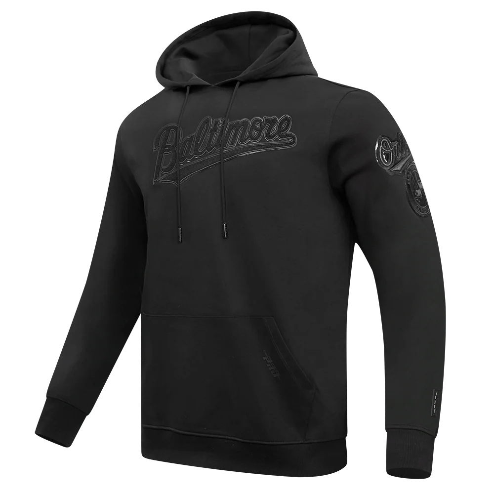 MLB BALTIMORE ORIOLES TRIPLE BLACK MEN'S PULLOVER HOODIE (TRIPLE BLACK) - Image 2